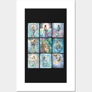 Nine Mermaids in One Fantasy Art by Molly Harrison Posters and Art